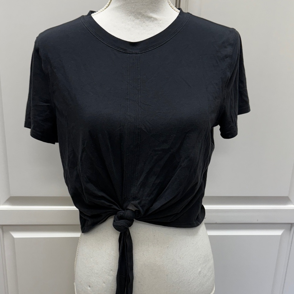 lululemon athletica Black Tie-Front Tee